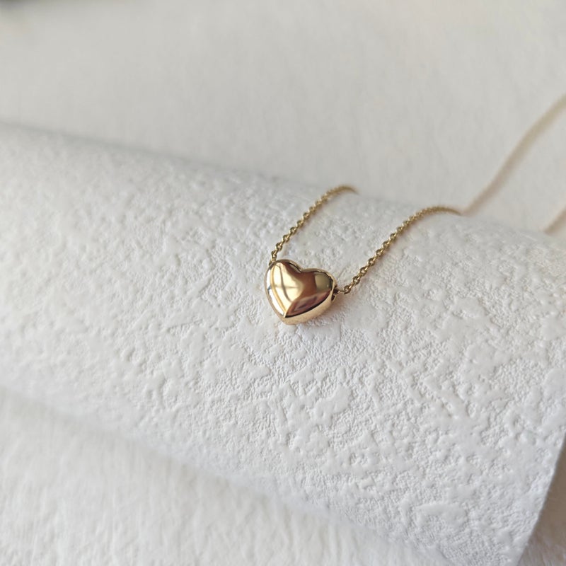 Zeffy Gold Heart Necklace Small Puffy Necklaces Trendy Dainty Tiny Heart Choker Necklaces Dainty Simple Gold Jewelry Christmas Gifts - Image 2