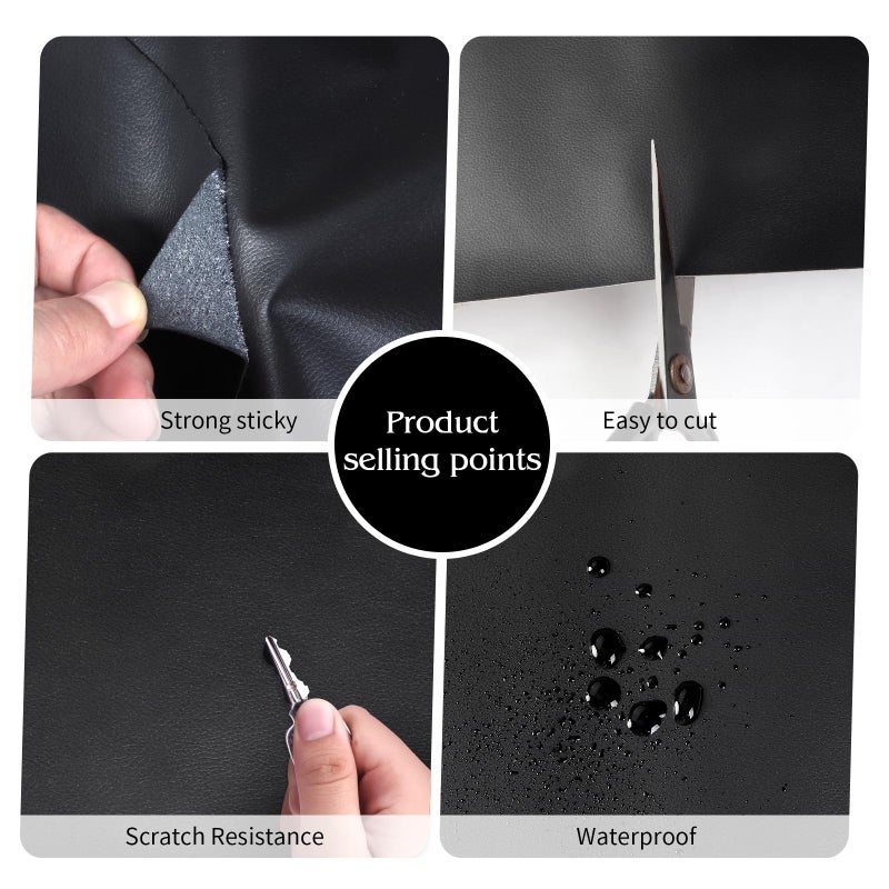 BSZHTECH Leather Repair Tape Self-Adhesive Leather Repair Patch for Couch Furniture Sofas Car Seats Advanced PU Vinyl Leather Repair Kit (Black, 3.9X79 inch) - Image 5
