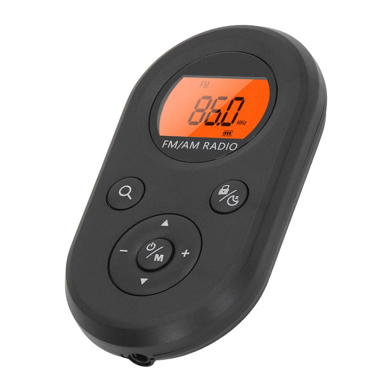 Mini AM FM Radio Portable Pocket Size Backlight Display Outdoor Travel Camping Black - Image 5