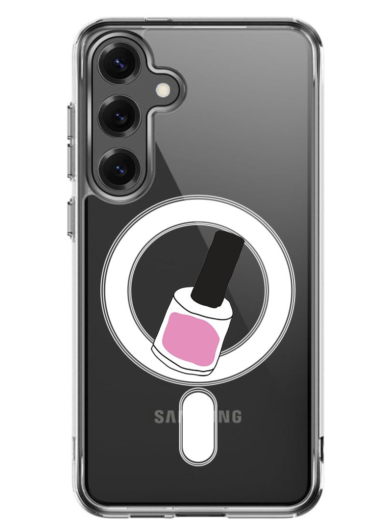 Theodor Magnetic Case for Samsung Galaxy S25 6.2-inch Compatible with MagSafe Wireless Charging, Shockproof Phone Bumper Cover Nail Paint 1 - Image 1