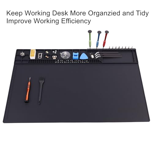 HPFIX Premium Heat Resistant 932°F 22"x 14.2" Magnetic Silicone Soldering Mat Electronics Work Mat for Computer Cell Phone Laptop Repair,BGA Soldering Gun Iron Workbench Protection - Image 2