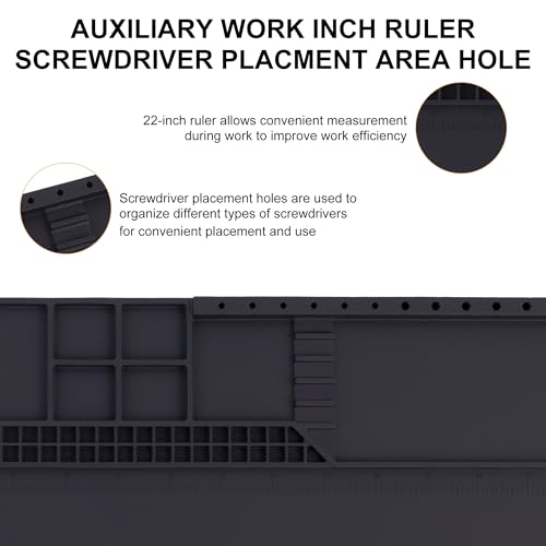 HPFIX Premium Heat Resistant 932°F 22"x 14.2" Magnetic Silicone Soldering Mat Electronics Work Mat for Computer Cell Phone Laptop Repair,BGA Soldering Gun Iron Workbench Protection - Image 3