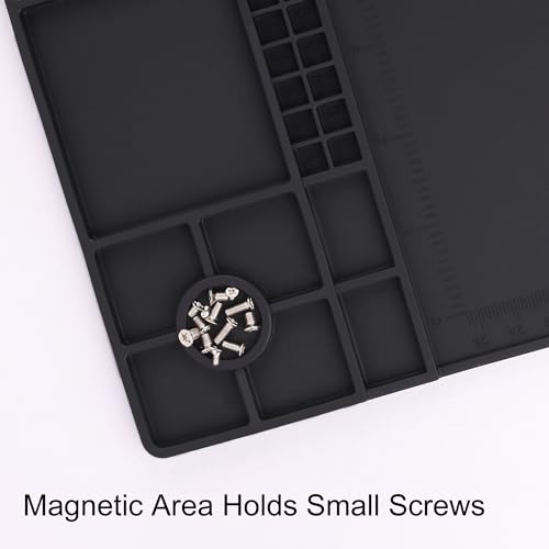 HPFIX Premium Heat Resistant 932°F 22"x 14.2" Magnetic Silicone Soldering Mat Electronics Work Mat for Computer Cell Phone Laptop Repair,BGA Soldering Gun Iron Workbench Protection - Image 4