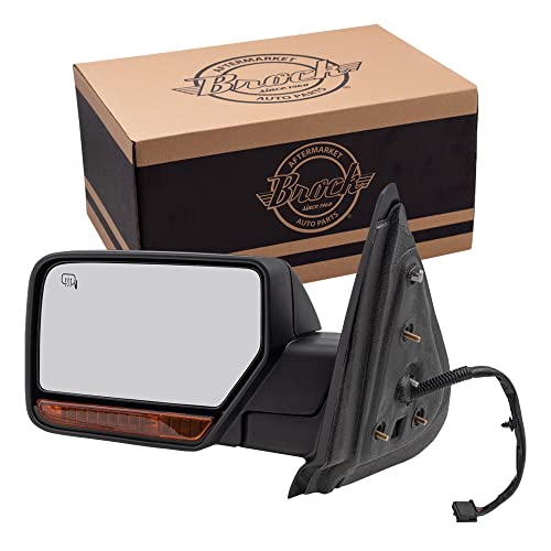BROCK Power Mirror Replacement for 2007-2010 Ford Expedition Drivers Side Heated Signal Memory Puddle Lamp Textured 8L1Z17683BA - Image 1