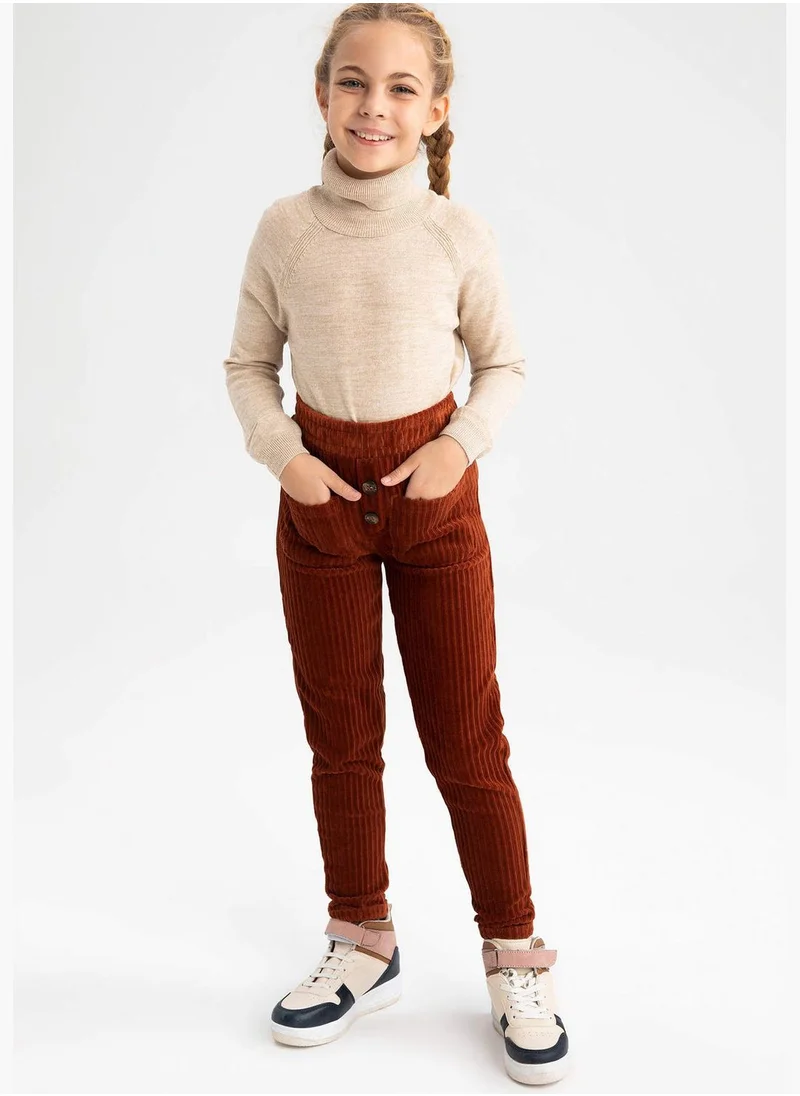 ديفاكتو Girl Turtle Neck Long Sleeve Tricot Pullover