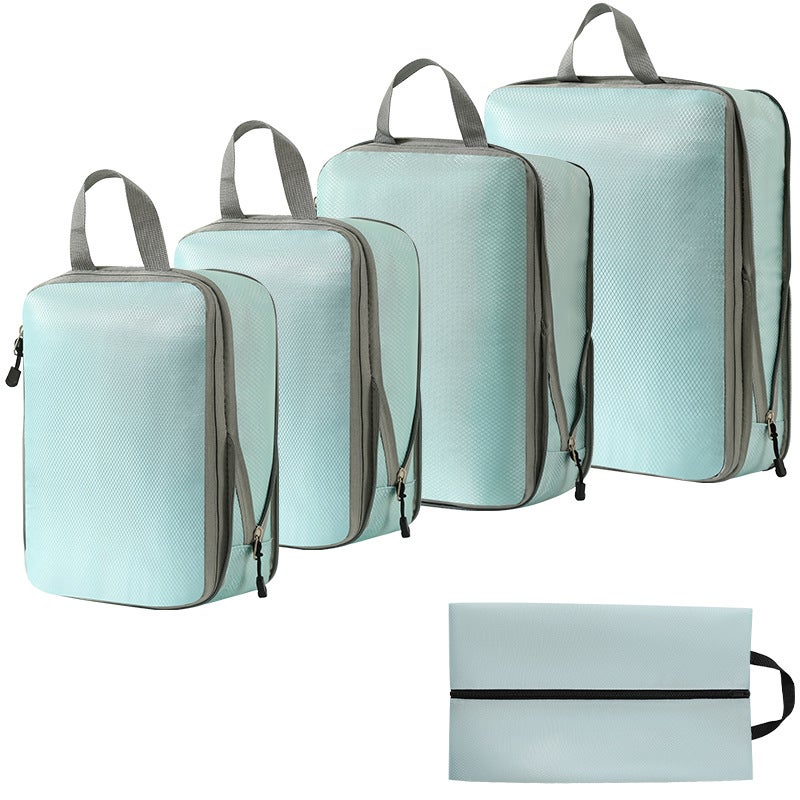 7-Piece Travel Organizer Compression SetThree-piece set + s + shoe bag (South Korea blue five-piece set) Three-piece set + s + shoe bag (South Korea blue five-piece set)