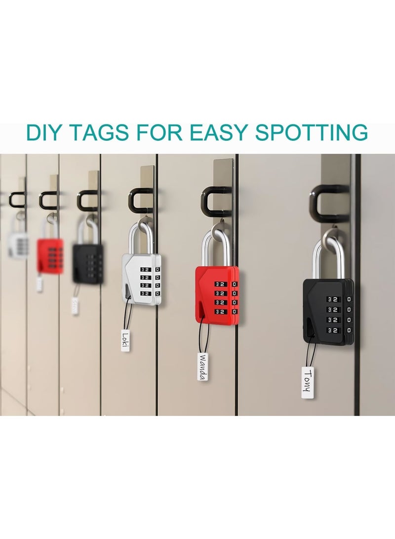 Zikra Combination Padlock for Gym Locker, Waterproof 4 Digit Combination Lock with DIY Name Tags, School Locker Padlock, Outdoor Padlock Weatherproof for Sheds, Fence Gate (Black, 2 Pack) - Image 1