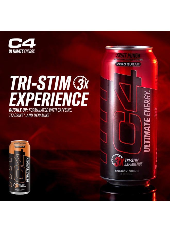 CELLUCOR C4 Ultimate | Pre Workout Sugar Free Energy Drink | Tri-Stim Experience with 300mg Caffeine + TeaCrine + Dynamine | Orange Cream| 16oz (Pack of 12) - Image 3