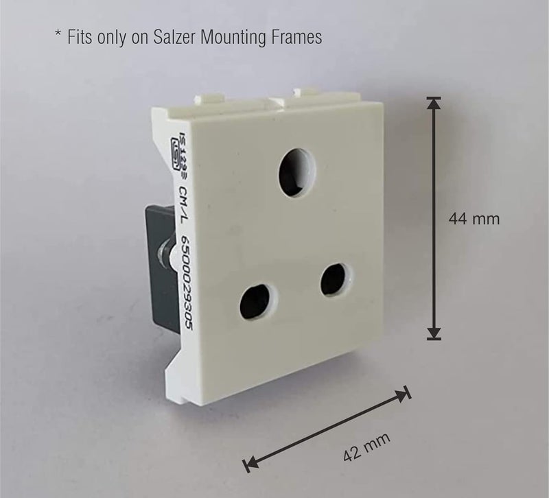 Salzer مقبس مودولار 3 دبابيس | مقبس طاقة 6 أمبير 240 فولت تيار متردد للاستخدام المنزلي والمكتبي | مادة UL94 مع بولي كربونات مثبتة بالأشعة فوق البنفسجية | أبيض (عبوة من 2) - Image 2