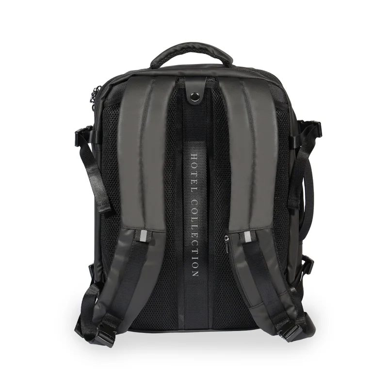 Hotel Collection Smart Travel Backpack – RFID Protection, Expandable, USB Charging, & Padded Laptop Compartment - Black
