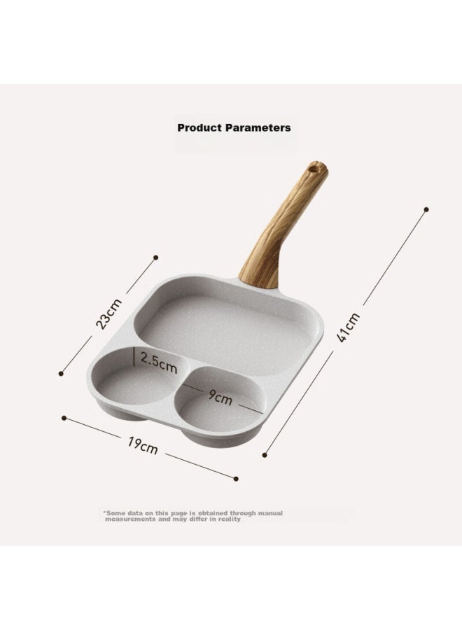 Joyoung Breakfast Pan, Household Flat Bottom Pan, Frying Pan, Breakfast Plate, Three-hole Non-stick Egg Burger Pan, Suitable For Open Flame, 23cm - Image 5