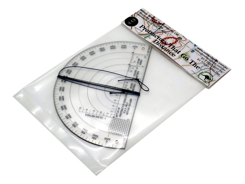 MTT PL - United Kingdom MOD RA 6 Inch Protractor NSN 4VS-1290-99-9681197 is a Map Protractor Military for Land Navigation in Mils for Map Reading, Orienteering, and Survival Navigation. - Image 2
