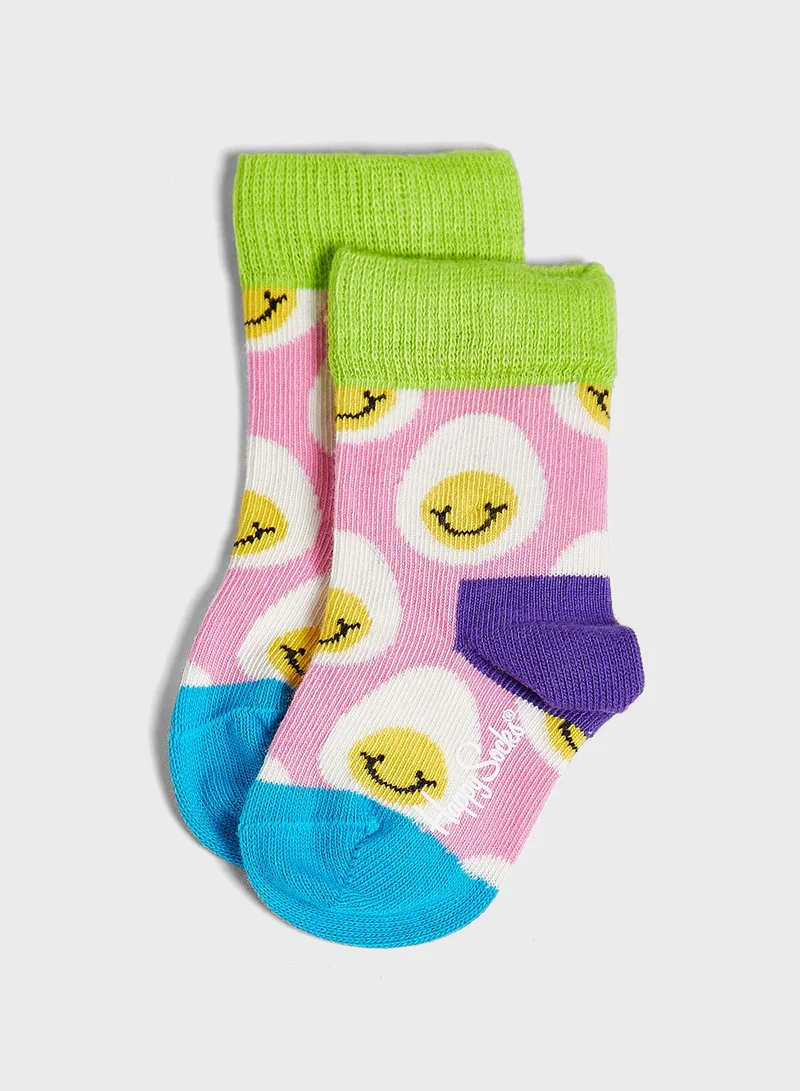 Happy Socks Kids Smile Egg Crew Socks