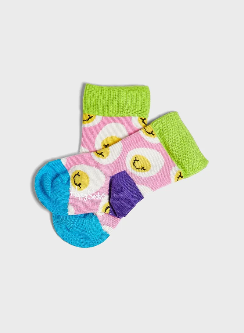Happy Socks Kids Smile Egg Crew Socks