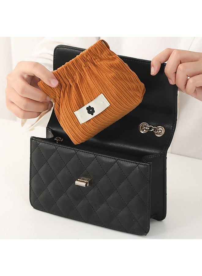 COYRASTH 1 Pcs Small Pouches for Women Girls, Travel Mini Makeup Pouch, Corduroy Coin Pouch, Squeeze-Open Lipstick Jewelry Storage Bag Hair Accessories Organizer - Image 3