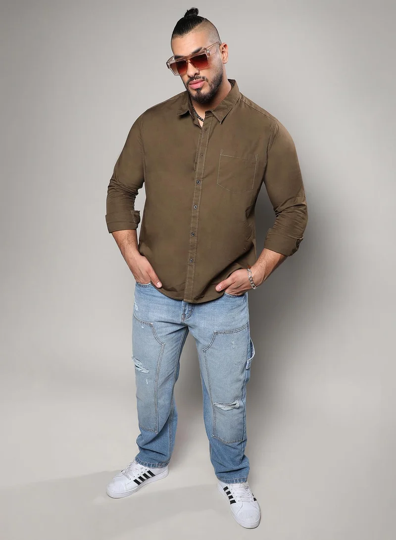 Instafab Plus Basic Button-Up Shirt