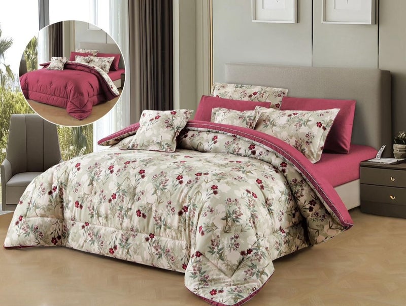 Double bed sheet set, 8 pieces, microfiber, soft quality and elegant design