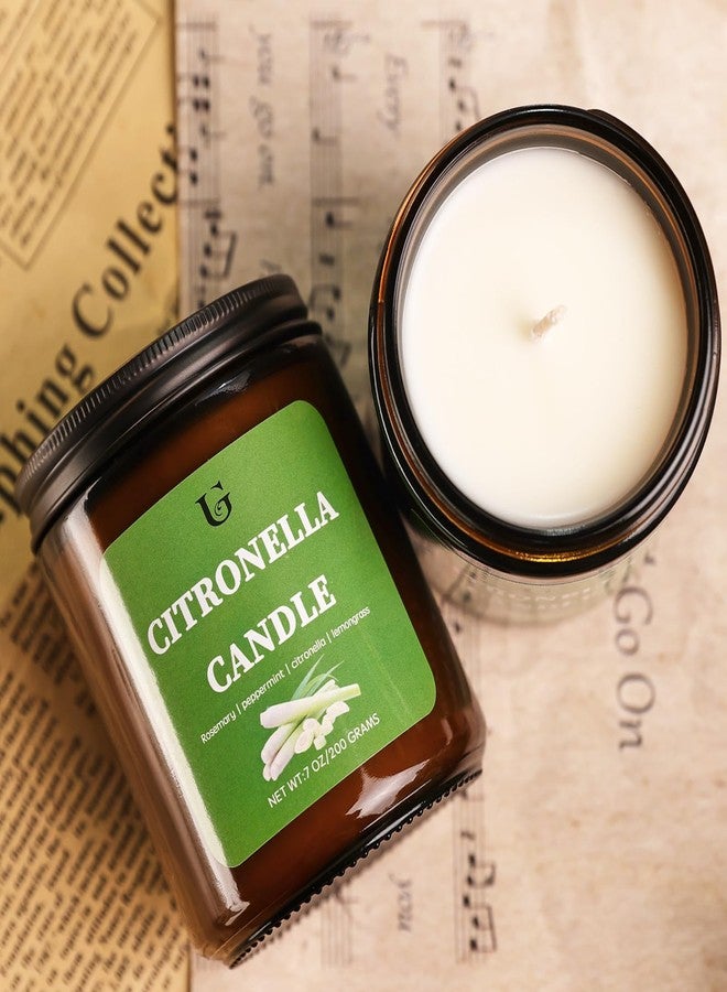 ugbem Citronella Candles Outdoor, Natural Soy Wax Citronella Scented Jar Candle for Summer, 7oz Large Lemongrass Candle, 50 Hours Burn Time, Indoor and Outdoor Candles for Patio, Garden & Camping(1 Pack) - Image 5