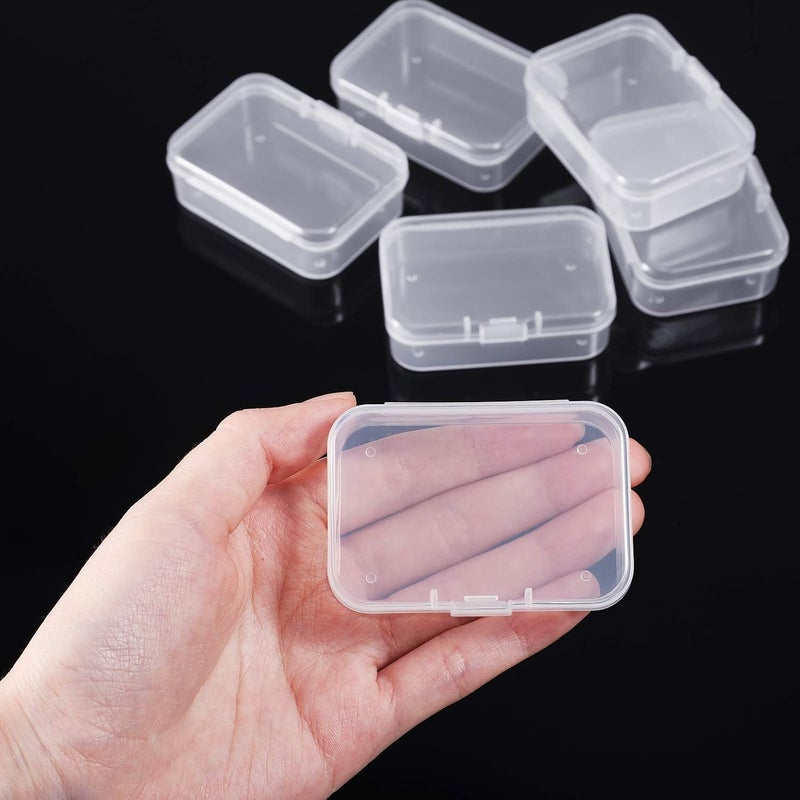 Jetec 18 Pieces Mini Plastic Clear Beads Storage Containers Box for Collecting Small Items, Beads, Jewelry, Business Cards, Game Pieces, Crafts (2.5 x 1.7 x 0.8 Inch) - Image 3