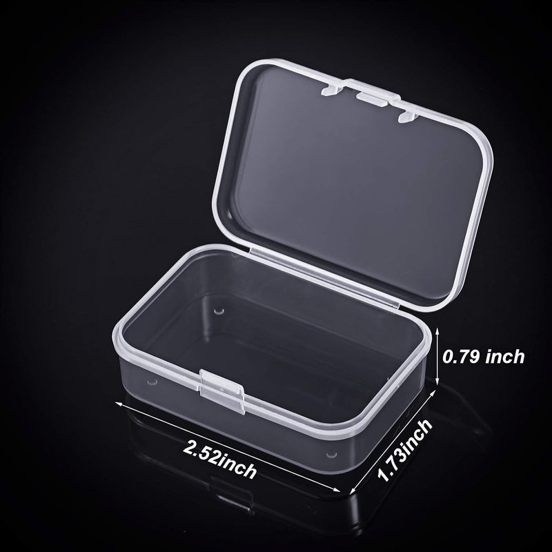 Jetec 18 Pieces Mini Plastic Clear Beads Storage Containers Box for Collecting Small Items, Beads, Jewelry, Business Cards, Game Pieces, Crafts (2.5 x 1.7 x 0.8 Inch) - Image 2