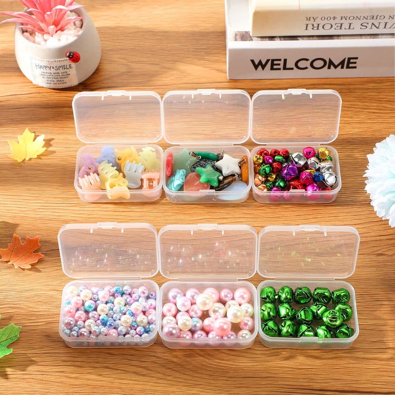 Jetec 18 Pieces Mini Plastic Clear Beads Storage Containers Box for Collecting Small Items, Beads, Jewelry, Business Cards, Game Pieces, Crafts (2.5 x 1.7 x 0.8 Inch) - Image 5