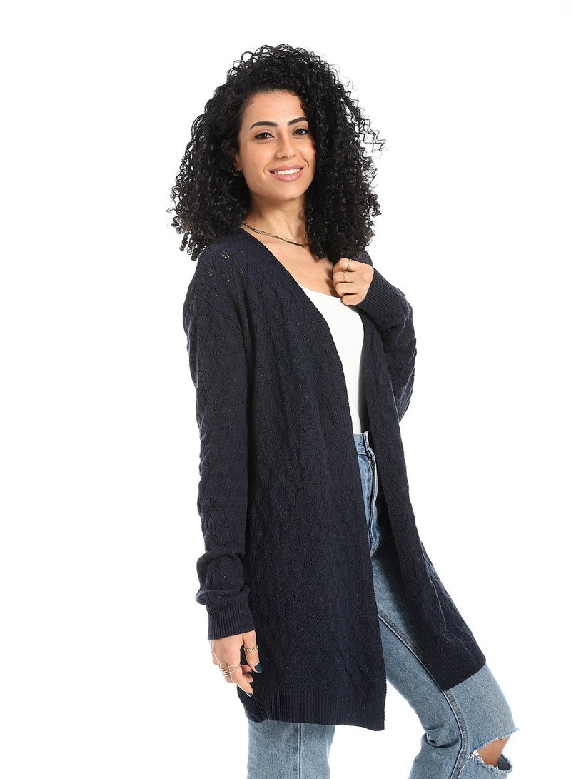 سيزار كارديجان صوف حريمي طويل مفتوح من الأمام - Image 3