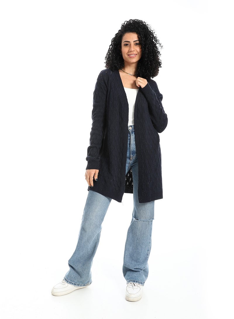 سيزار كارديجان صوف حريمي طويل مفتوح من الأمام - Image 1