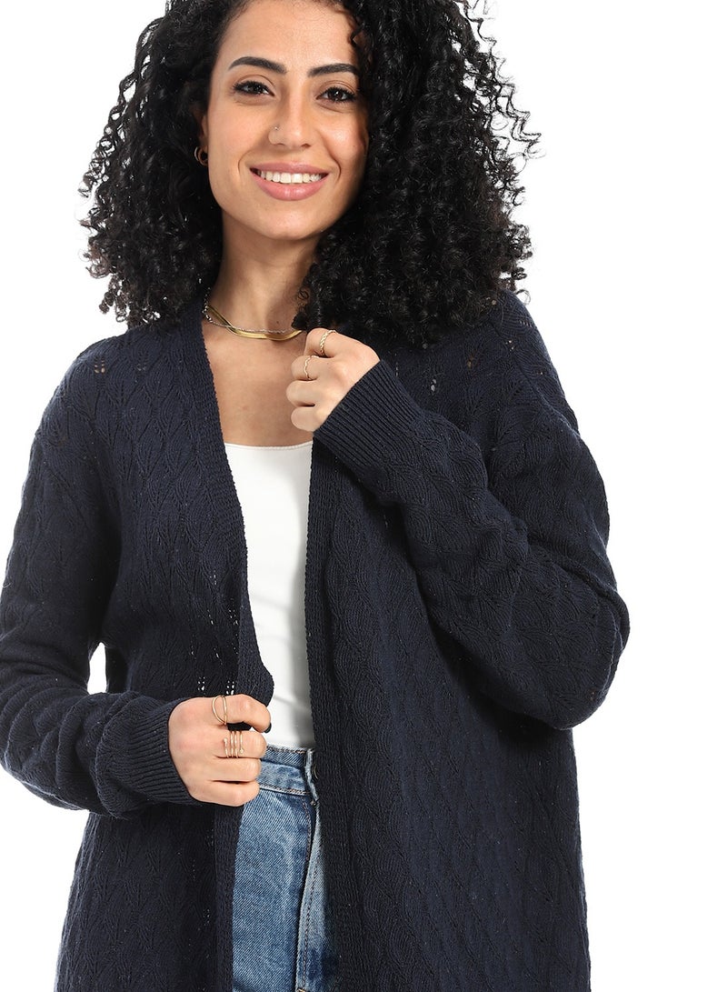 سيزار كارديجان صوف حريمي طويل مفتوح من الأمام - Image 5