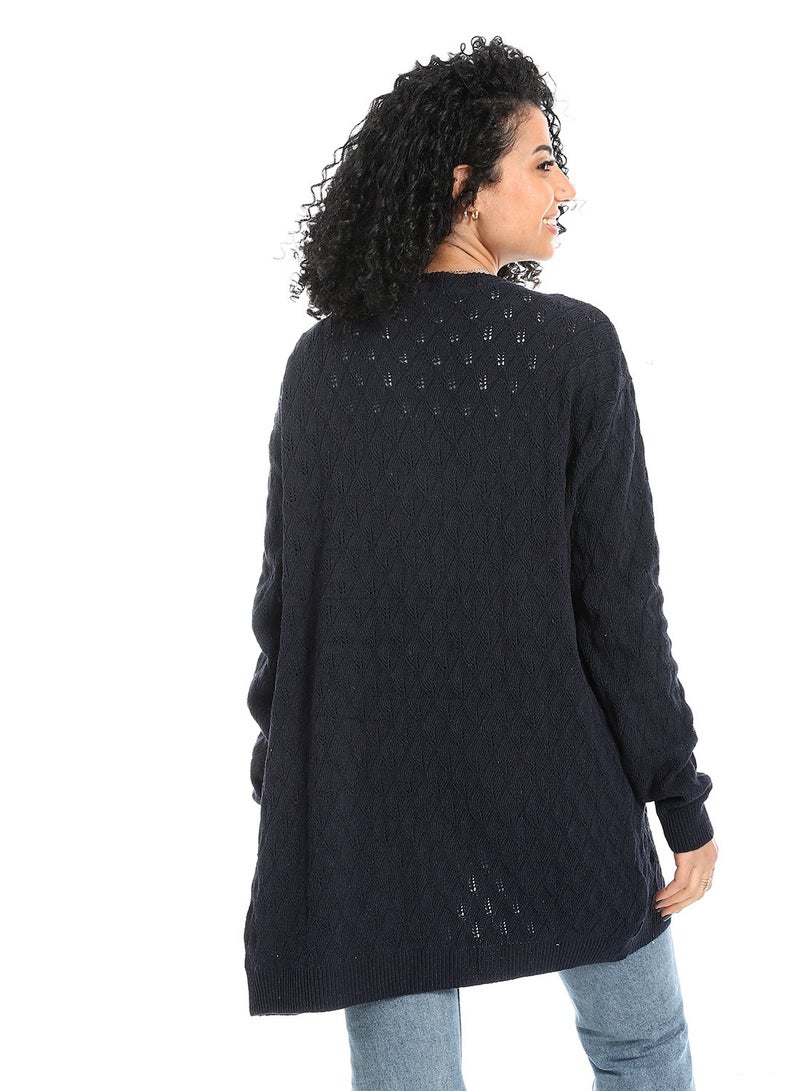 سيزار كارديجان صوف حريمي طويل مفتوح من الأمام - Image 4