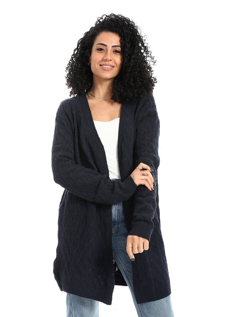 سيزار كارديجان صوف حريمي طويل مفتوح من الأمام - Image 2