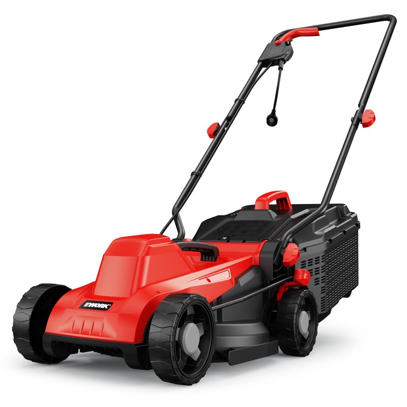 EWORK Electric Lawn Mower 14-Inch, 11AMP Electric Push Mower with 30L Collection Bag, 1300W & 3600RPM Powerful Motor, 4-Height Adjustment, 17.6Lbs Lightweight Corded Lawnmower for Garden, Small Yard - Image 1