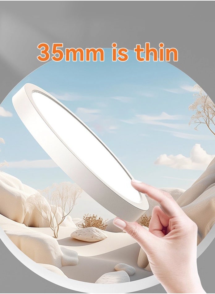 مودي لوحة سقف LED دائرية فائقة السطوع، ٢٤ واط | ٣١٠٠ لومن | ٢٨٣٥ SMD | إضاءة بيضاء ٦٥٠٠ كلفن | تركيب سطحي رفيع للاستخدام الداخلي | مادة البولي كربونات | ٢٢ سم - Image 5