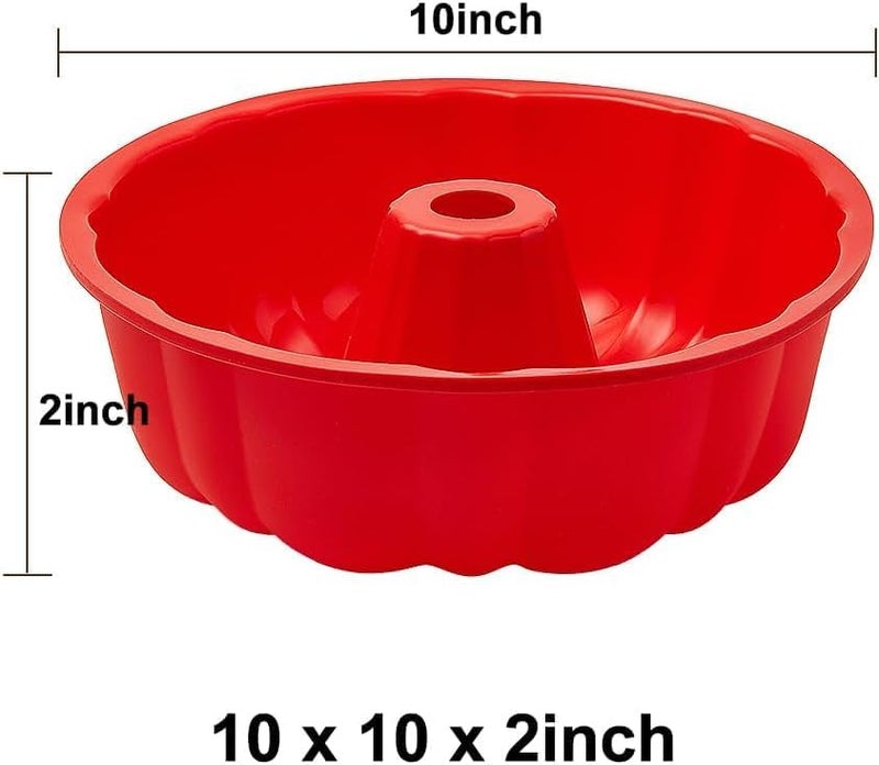 SV silicone cake pan, silicone Cake Molds, Bakeware Non Stick 10 inch Pan for Jello,Gelatin,cake, Silicone Baking Molds for Cakes, Round Baking Pan (2 packs) - Image 5