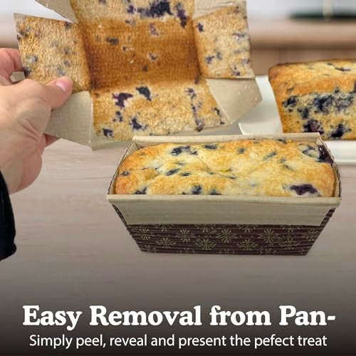 Regency Wraps Loaf Pans, Medium 6" X 2.5" x 2", 2 Pack, Disposable Stand Alone Baking Molds for Quick Breads, Banana and Zucchini - Image 5