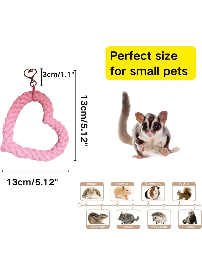 SYOSI Sugar Glider Hanging Climbing Toys, Colorful Three-Ring Swing Toy, Sugar Glider Hamster Rats Toys, Cage Accessories for Ferret, Hamster, Squirrel, Chinchilla, Parrots (Colorful, 2 Pack) - Image 4