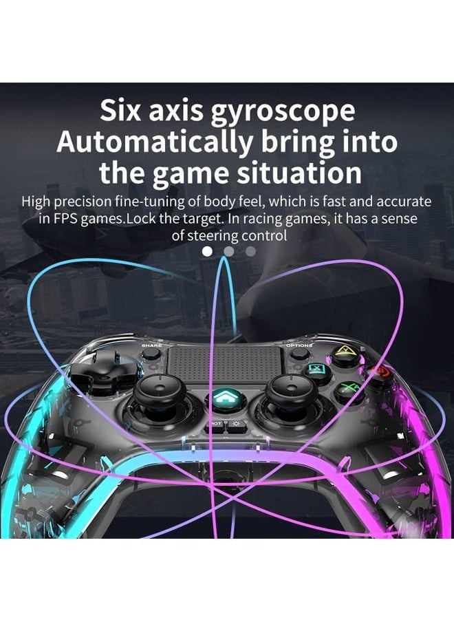 Rock Pow - Wireless PS4 Controller,Dual Vibration Game Joystick Controller for Playstation 4/Pro/Slim with Sensitive Touch Pad, Built-in Speaker, Stereo Headset Jack, 6-axis Motion Control - Image 1