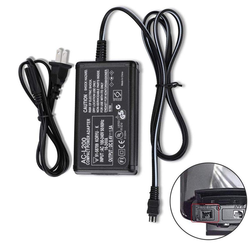 Aikukiki محول طاقة AC-L200 لشاحن كاميرا سوني هاندكام DCR-SX40، DCR-SX41، DCR-SX44، DCR-SX45، DCR-SX60، DCR-SX63، DCR-SX65، SX83، SX85، DCR-SR42، DCR-SR45، DCR-SR46، DCR-SR47، DCR-SR68 - Image 4