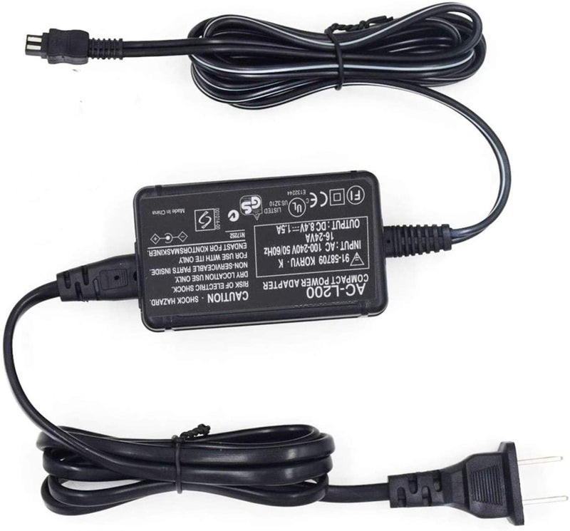 Aikukiki محول طاقة AC-L200 لشاحن كاميرا سوني هاندكام DCR-SX40، DCR-SX41، DCR-SX44، DCR-SX45، DCR-SX60، DCR-SX63، DCR-SX65، SX83، SX85، DCR-SR42، DCR-SR45، DCR-SR46، DCR-SR47، DCR-SR68 - Image 1