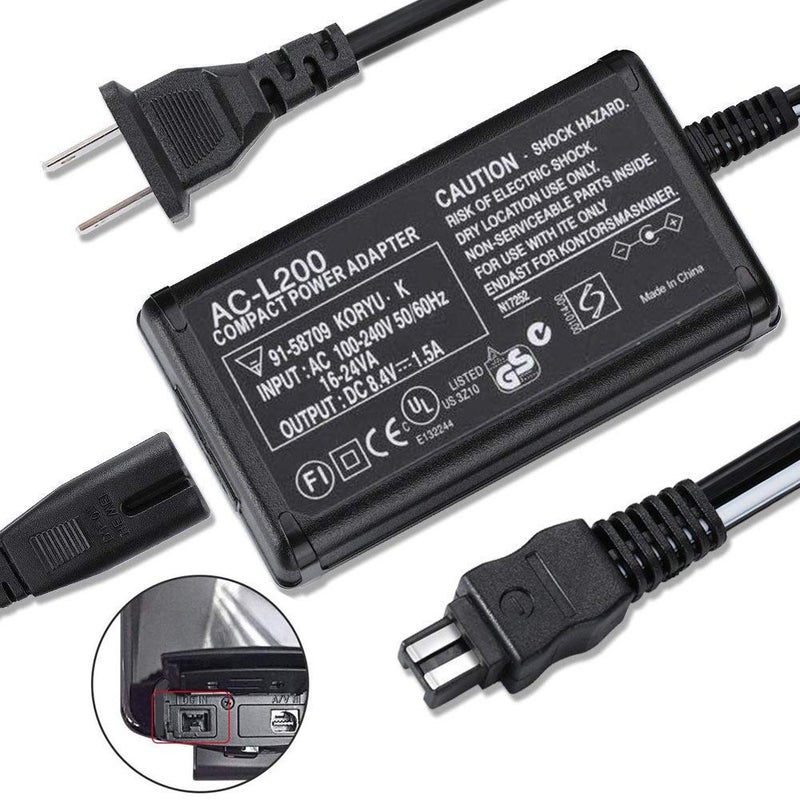 Aikukiki محول طاقة AC-L200 لشاحن كاميرا سوني هاندكام DCR-SX40، DCR-SX41، DCR-SX44، DCR-SX45، DCR-SX60، DCR-SX63، DCR-SX65، SX83، SX85، DCR-SR42، DCR-SR45، DCR-SR46، DCR-SR47، DCR-SR68 - Image 5