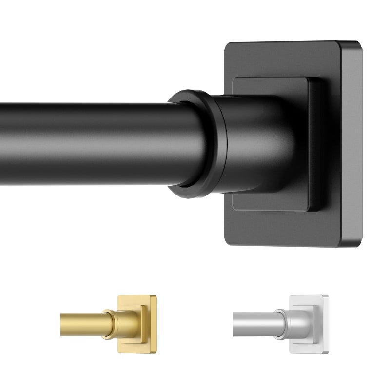 UIOSANRT Shower Curtain Rod Adjustable 31-79", Anti-Rust Shower Rod & Spring Tension Shower Rod No Drill, Black Shower Curtain Rod for Bathroom Tension Rod - Image 1