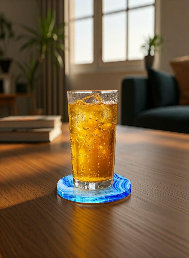 ArtToFrames Coasters Set of 6 Acrylic Drink Coaster - Cute Acrylic, Durable and Stylish Cup Holders for Home, Kitchen, Office - Perfect Decor and Protection for Tables - Color Waves - Image 4