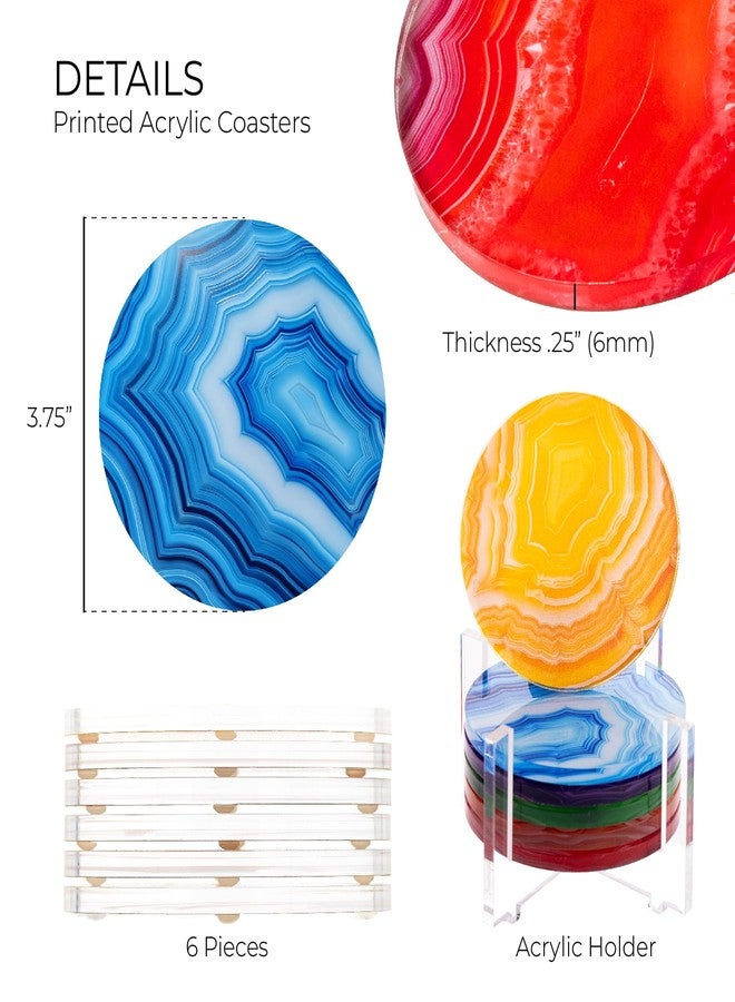 ArtToFrames Coasters Set of 6 Acrylic Drink Coaster - Cute Acrylic, Durable and Stylish Cup Holders for Home, Kitchen, Office - Perfect Decor and Protection for Tables - Color Waves - Image 5