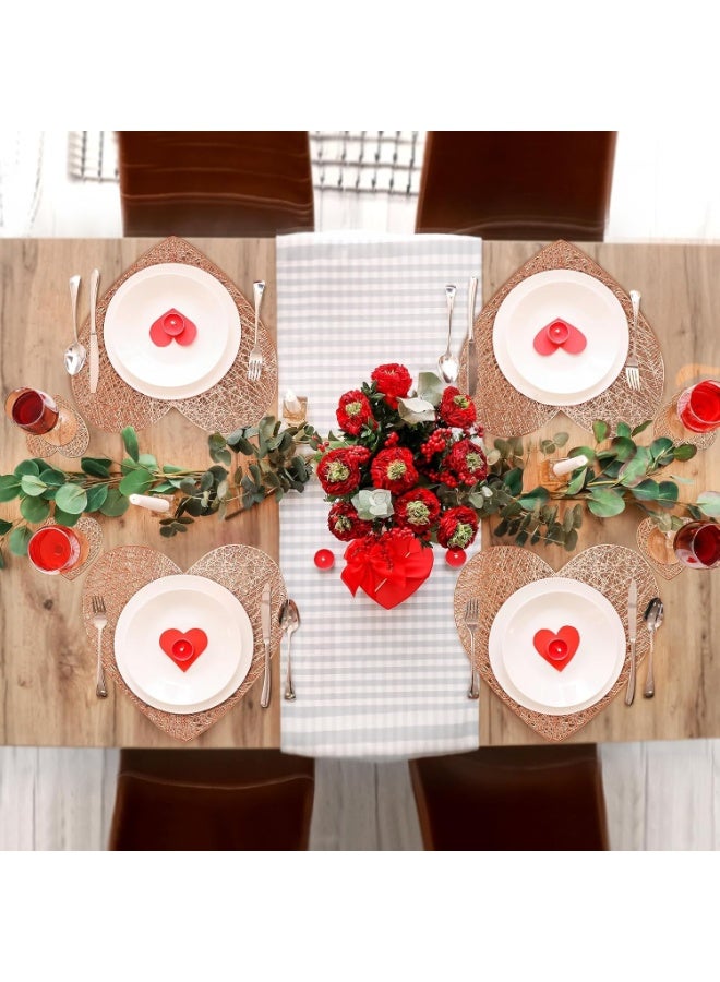 ناكسوس 6 قطع من مفارش الطاولة المقاومة للحرارة والمضادة للانزلاق المصنوعة من البلاستيك PVC المجوف لتزيين الطاولة للحفلات وحفلات الزفاف - Image 4