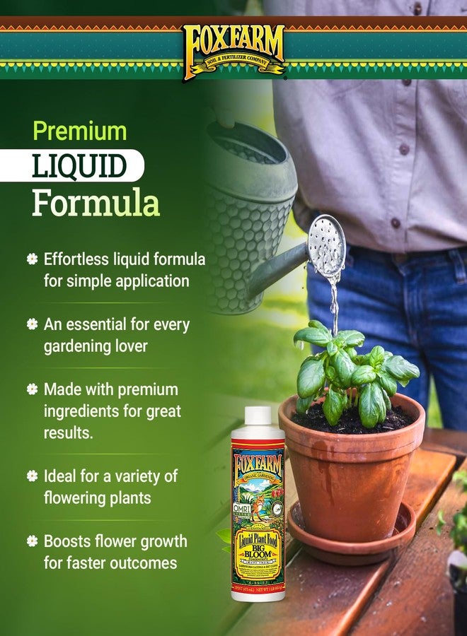 Fox Farm - Big Bloom Plant Food, Liquid Fertilizer Concentrate for Flowers, Fruits, and Vegetables, All Purpose Plant Fertilizer for Indoor & Outdoor Potted Plants, NPK 0.01-0.03-0.7 (Pint) - Image 4