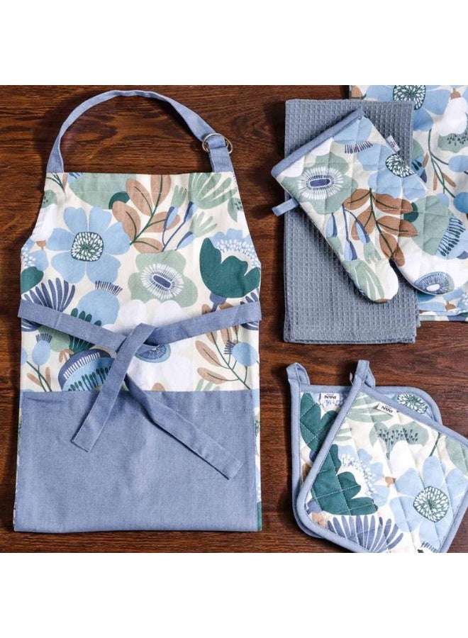Pan Home Floral Printed Oven Mitten - Green - Image 3