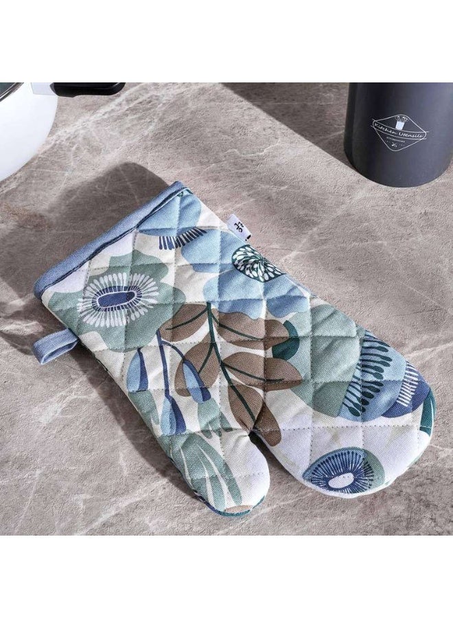 Pan Home Floral Printed Oven Mitten - Green - Image 1