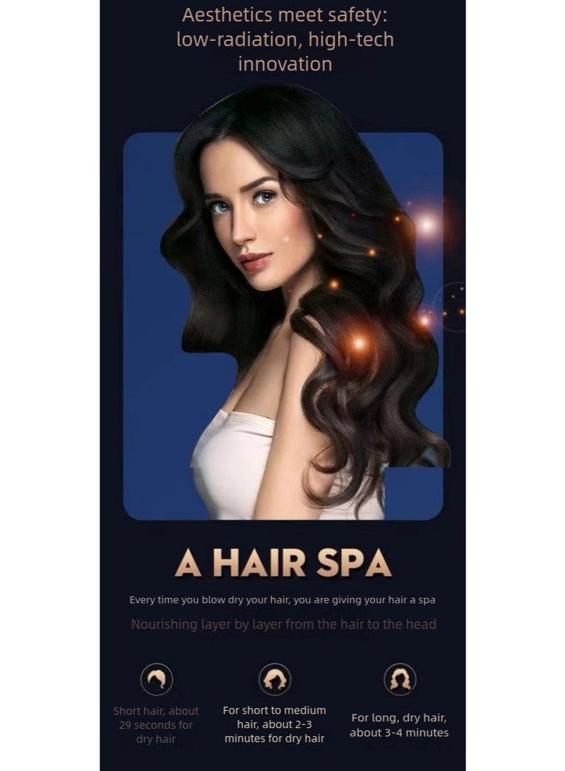 روينغدا مجفف شعر أيوني 7 في 1، مجفف شعر محترف للصالون بقوة 3000 واط ومحرك AC للتجفيف السريع مع 2 سرعة و 3 إعداد حرارة، مزود بموزع الهواء والوحدة ومكثف التركيز للشعر المجعد والمستقيم، ومشط. - Image 5