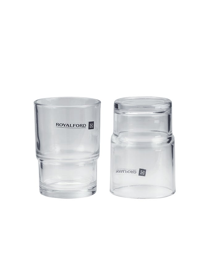 Royalford 226 Ml 6 Pieces Glass Tumbler Set, Premium Quality Glassware, Lead Free Glass, Sturdy And Creative Design, Crystal Clear Construction, Dishwasher Safe Clear 226ml - Image 2