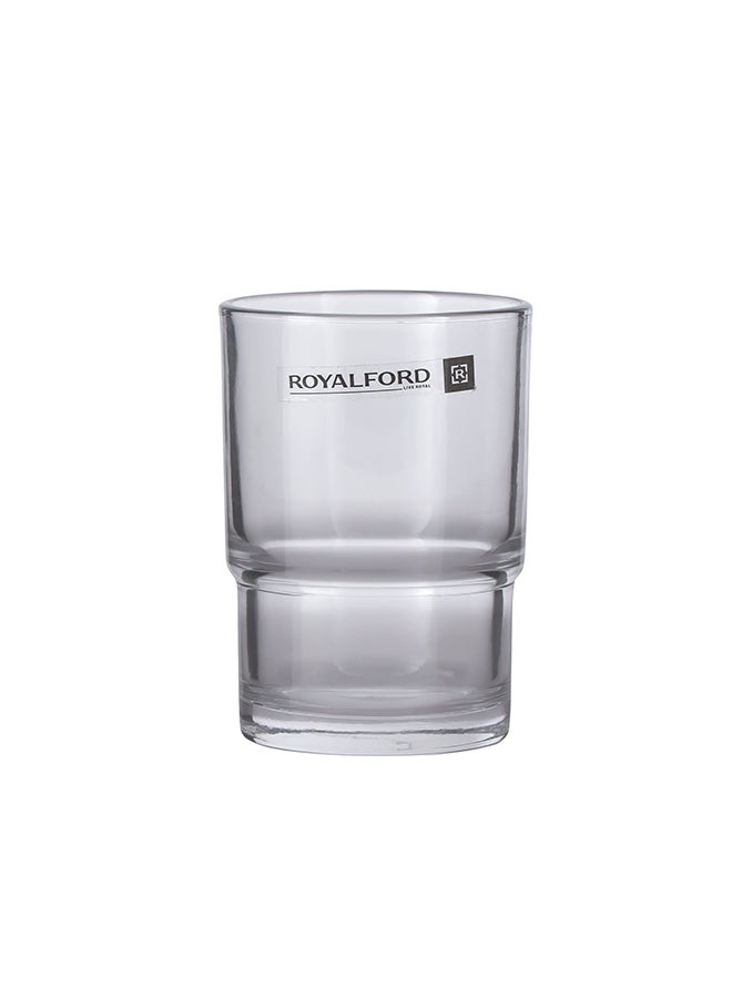 Royalford 226 Ml 6 Pieces Glass Tumbler Set, Premium Quality Glassware, Lead Free Glass, Sturdy And Creative Design, Crystal Clear Construction, Dishwasher Safe Clear 226ml - Image 1