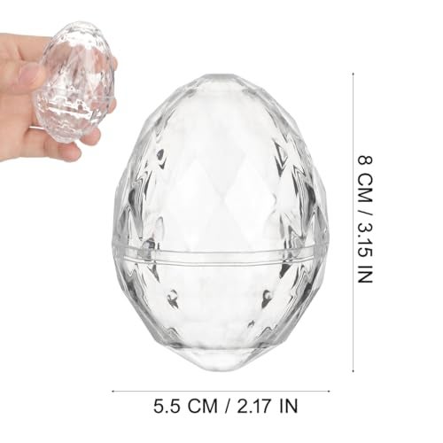 JECOMPRIS 24pcs Fillable Easter Eggs 314x216 Inch Clear Plastic Diamond Eggs Sparkling  Party Candy Containers for Easter Hunt Suprise Filling Specific Treats Basket St Transparent - Image 5